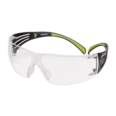 3M™ SecureFit™ 400 Schutzbrille, schwarz/grüne Bügel, transparente Scheibe