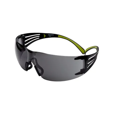 3M Schutzbrille SecureFit 400, schwarz/grün, graue Gläser
