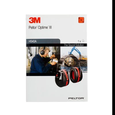 3M™ PELTOR™ Optime™ III Kapselgehörschützer, 35 dB, schwarz/rot, Kopfbügel